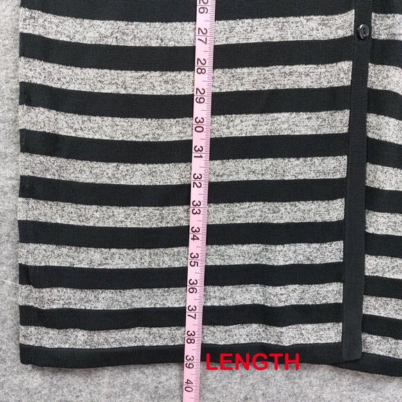 J Jill Sweater Womens Sz M Striped Long Cardigan Wearever Collection Logenlook - Picture 6 of 11